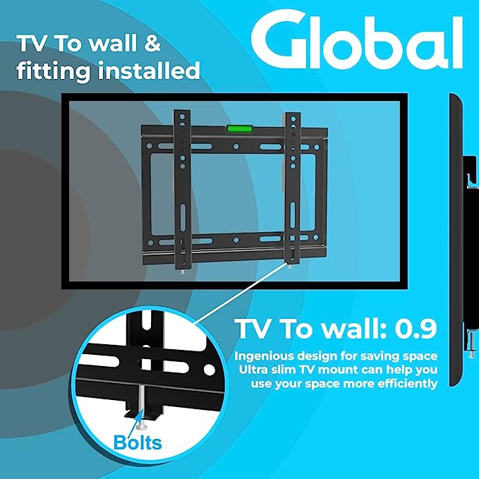 TV Wall Mount Bracket for Most 14 to 42" TV LED LCD OLED and Monitors, Flat and Curved TVs Low Profile Highly Resistant TV Mount Save Spacing VESA 200x200mm